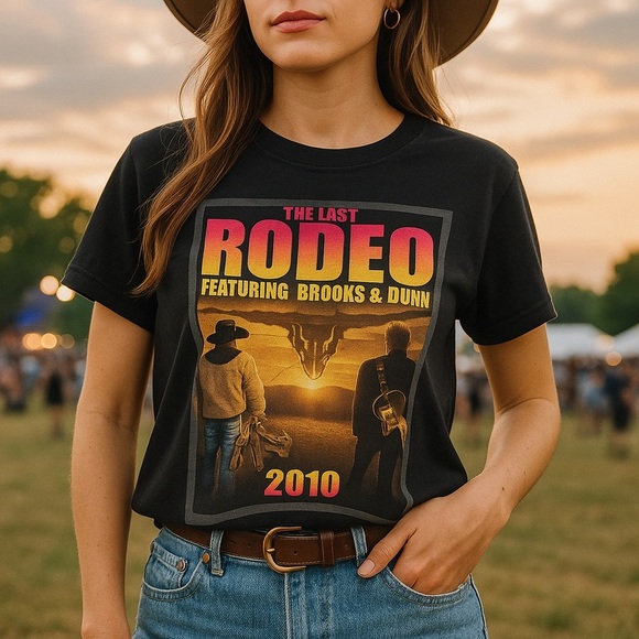 Brooks & Dunn 2010 Tour Tee The Last Rodeo Band Shirt Size L - Picture 10 of 10